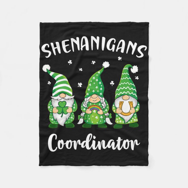 Teacher Mum St Patricks Day Shenanigans Coordinato Fleece Blanket (Front)