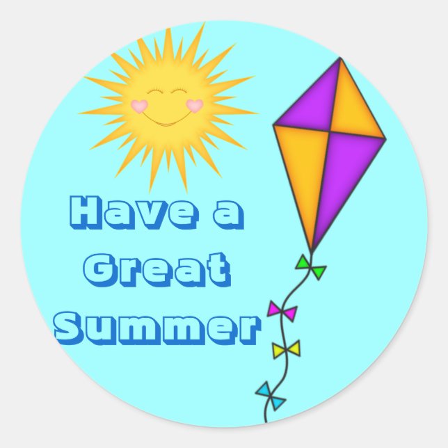 Teacher/Mum Stickers Summer Sun and Kite (Front)