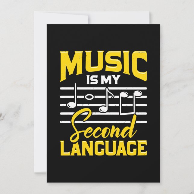 Teacher Music Is My Second Language Invitation (Front)