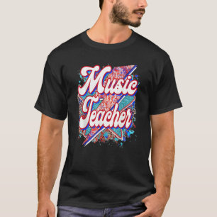 Teacher Music Teacher Lightning Bolt Back To Sch T-Shirt