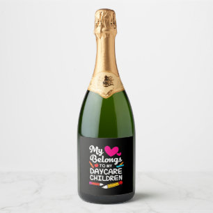 Teacher My Heart Belongs To Children Sparkling Wine Label