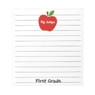 Teacher Name and Grade Apple Notepad