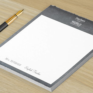 Teacher name appreciation quote chalkboard frame notepad