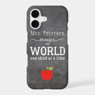 Teacher name chalkboard white typography quote