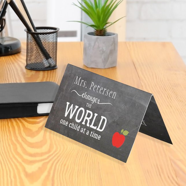 Teacher name chalkboard white typography quote (Creator Uploaded)