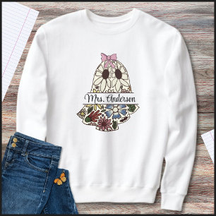 Teacher Name Cute Floral Ghost Sweatshirt