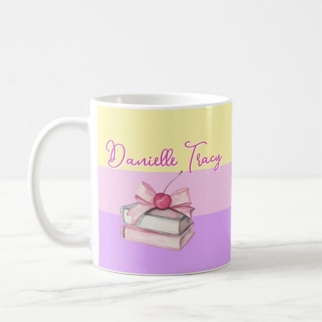  Teacher Name & Grade Pastel Colourful  Coffee Mug (Left)