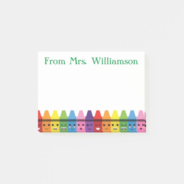 Teacher Name Personalised Cute Post-it Notes (Front)