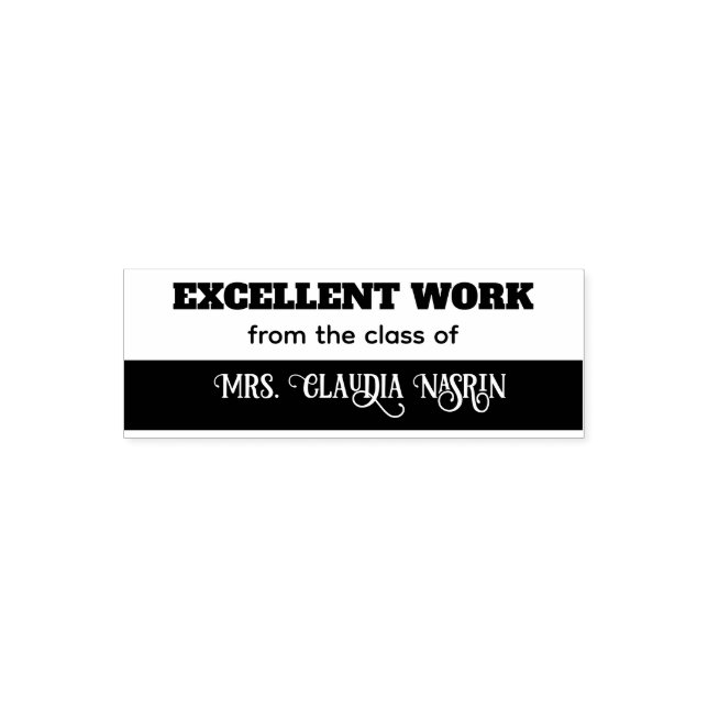 Teacher name personalised excellent work grading s self-inking stamp (Design)