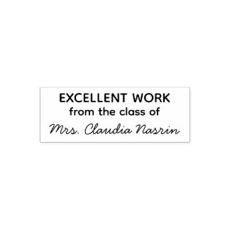 Teacher name personalised excellent work grading self-inking stamp