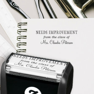 Teacher name personalised homework grading self-inking stamp