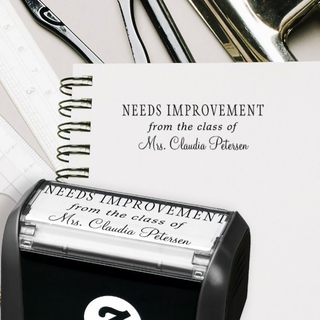 Teacher name personalised homework grading self-inking stamp (Creator Uploaded)