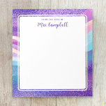 Teacher Name Rainbow Pastel Waves Notepad<br><div class="desc">Add a vibrant touch to your teaching journey with our Teacher Name Rainbow Pastel Waves Notepad. Bursting with a spectrum of pastel colours – pink, purple, teal, and blue – this notepad embodies the joy and creativity of education. Featuring the phrase "From the Desk of" and a personalised name template,...</div>