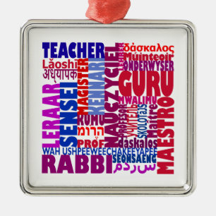 Teacher Names Metal Tree Decoration