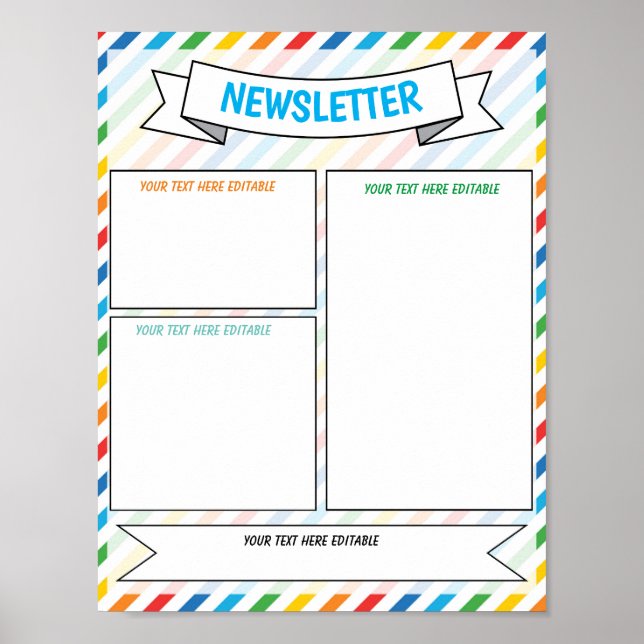 Teacher Newsletter editable template Poster (Front)