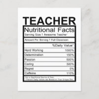 Teacher Nutritional Fact