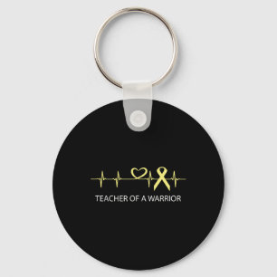 Teacher of a Warrior Childhood Cancer Awareness 1 Key Ring