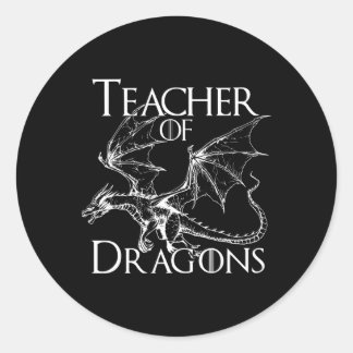 Teacher Of Dragons Funny Quotes Bookish Book Lover Classic Round Sticker