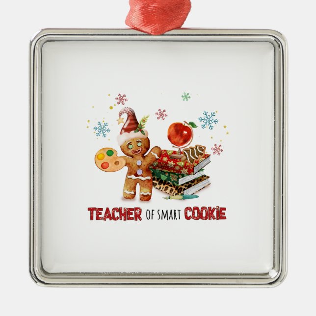 Teacher Of Smart Cookie Metal Tree Decoration (Front)