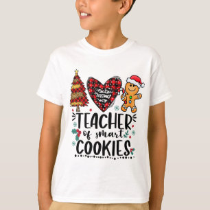 Teacher of Smart Cookies Funny Christmas Buffalo P T-Shirt