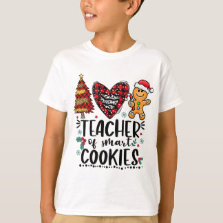 Teacher of Smart Cookies Funny Christmas Buffalo P T-Shirt