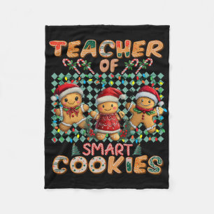 Teacher Of Smart Cookies Gingerbread Christmas Fleece Blanket