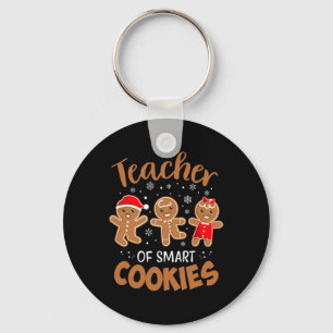 Teacher Of Smart Cookies Gingerbread Christmas Tea Key Ring