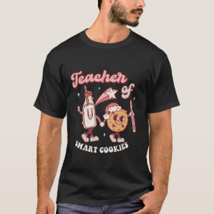 Teacher Of Smart Cookies Retro Christmas Groovy Sa T-Shirt