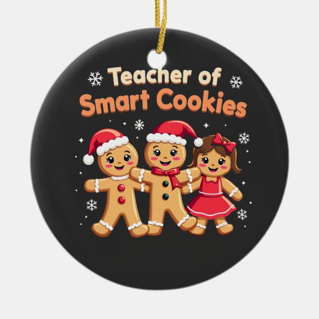 Teacher of Smart Cookies Teaching Christmas Ginger Ceramic Tree Decoration (Front)