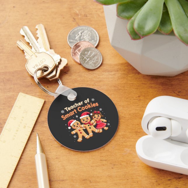Teacher of Smart Cookies Teaching Christmas Ginger Key Ring (Desk)