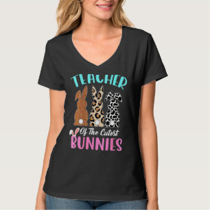 Teacher Of The Cutes Bunnies Leopard Rabbit Bunny T-Shirt
