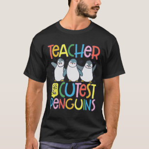 Teacher Of The Cutest Penguins Funny Penguin Back  T-Shirt