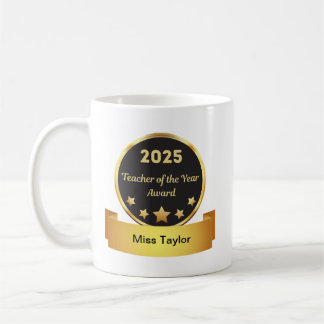 Teacher of the Year 2025 – Personalized Award Mug