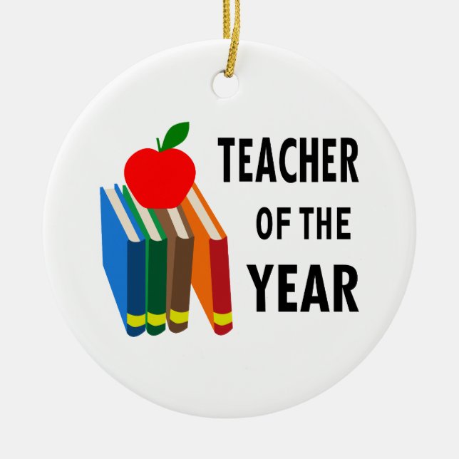 teacher of the year ceramic tree decoration (Front)