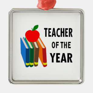 teacher of the year metal tree decoration