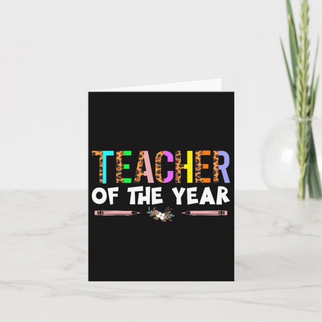 Teacher Of The Year Party Gift Teacher Appreciatio Card (Front)