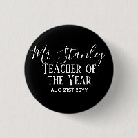 Teacher of the Year Personalised Modern Text Gift