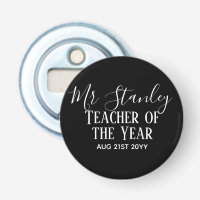 Teacher of the Year Personalised Modern Text Gift