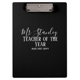 Teacher of the Year Personalised Modern Text Gift Clipboard