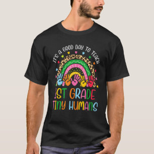 Teacher Of Tiny Humans Leopard Rainbow Students Fi T-Shirt