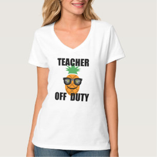 Teacher Off Duty Design - Women's Basic V-Neck T-S T-Shirt