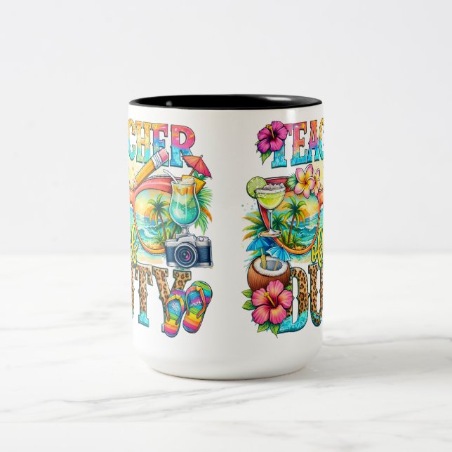 Teacher off duty Two-Tone coffee mug (Center)