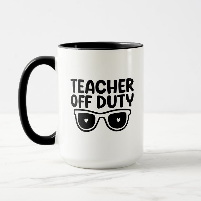Teacher Off Duty Wordart Mug (Left)