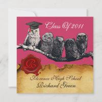 TEACHER OWL GRADUATION PARCHMENT WAX SEAL MONOGRAM