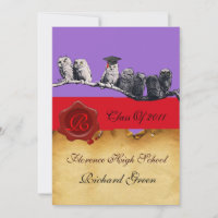 TEACHER OWL GRADUATION PARCHMENT WAX SEAL MONOGRAM
