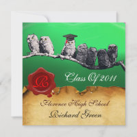 TEACHER OWL GRADUATION PARCHMENT WAX SEAL MONOGRAM