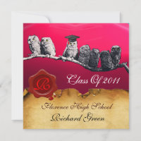TEACHER OWL GRADUATION PARCHMENT WAX SEAL MONOGRAM