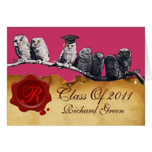 TEACHER OWLGRADUATION  PARCHMENT WAX SEAL MONOGRAM
