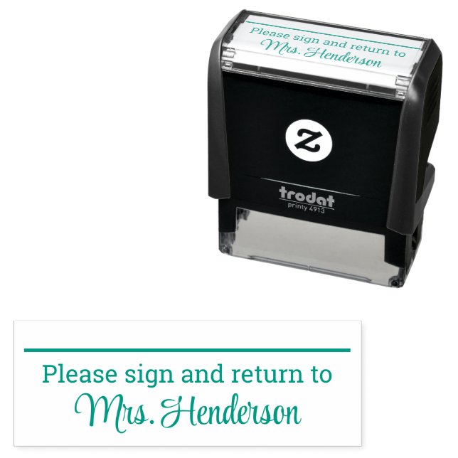 Teacher Parent Signature  Self-inking Stamp (In Situ)
