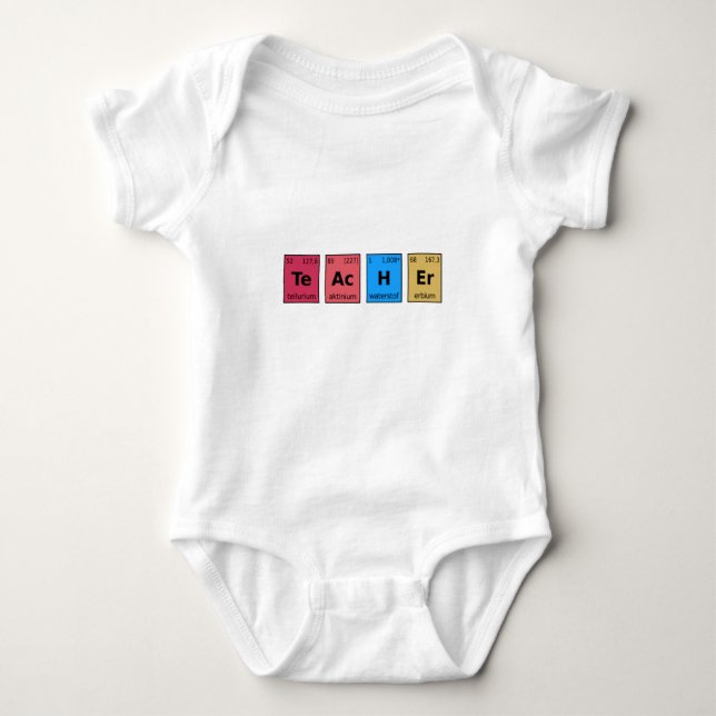 Teacher Periodic Table Baby Bodysuit (Front)
